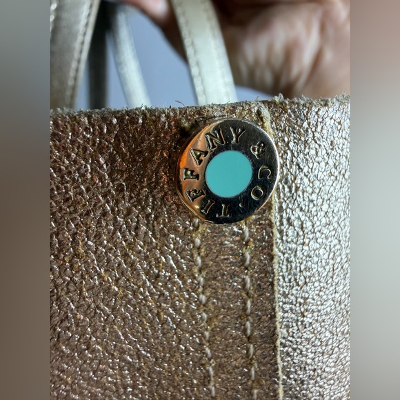 Tiffany & Co. Reversible Tote Bag Metallic Gold Leather/Mustard Suede - Picture 5 of 16